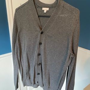 GAP Men’s Cardigan Sweater, L, Medium Gray